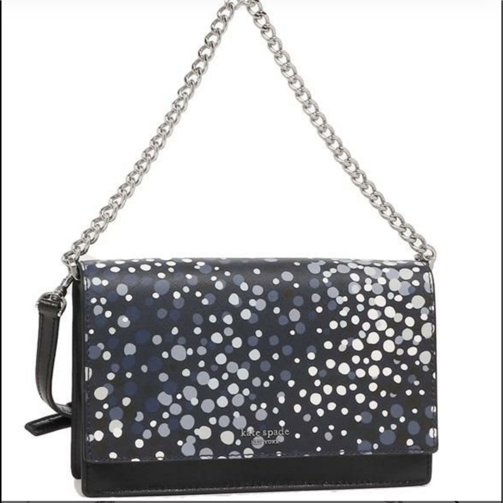 KATE SPADE CONVERTIBLE CROSSBODY CAMERON Saffiano Leather
Blue Dots
Black Body - Picture 4 of 15